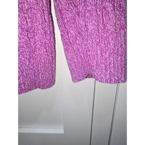 Croft & Barrow Purple Textured Cable V-Neck Sweater - Large - Picture 5 of 10